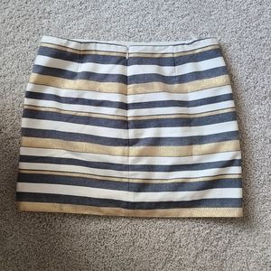 J. Crew Gold and Black Striped Mini Skirt